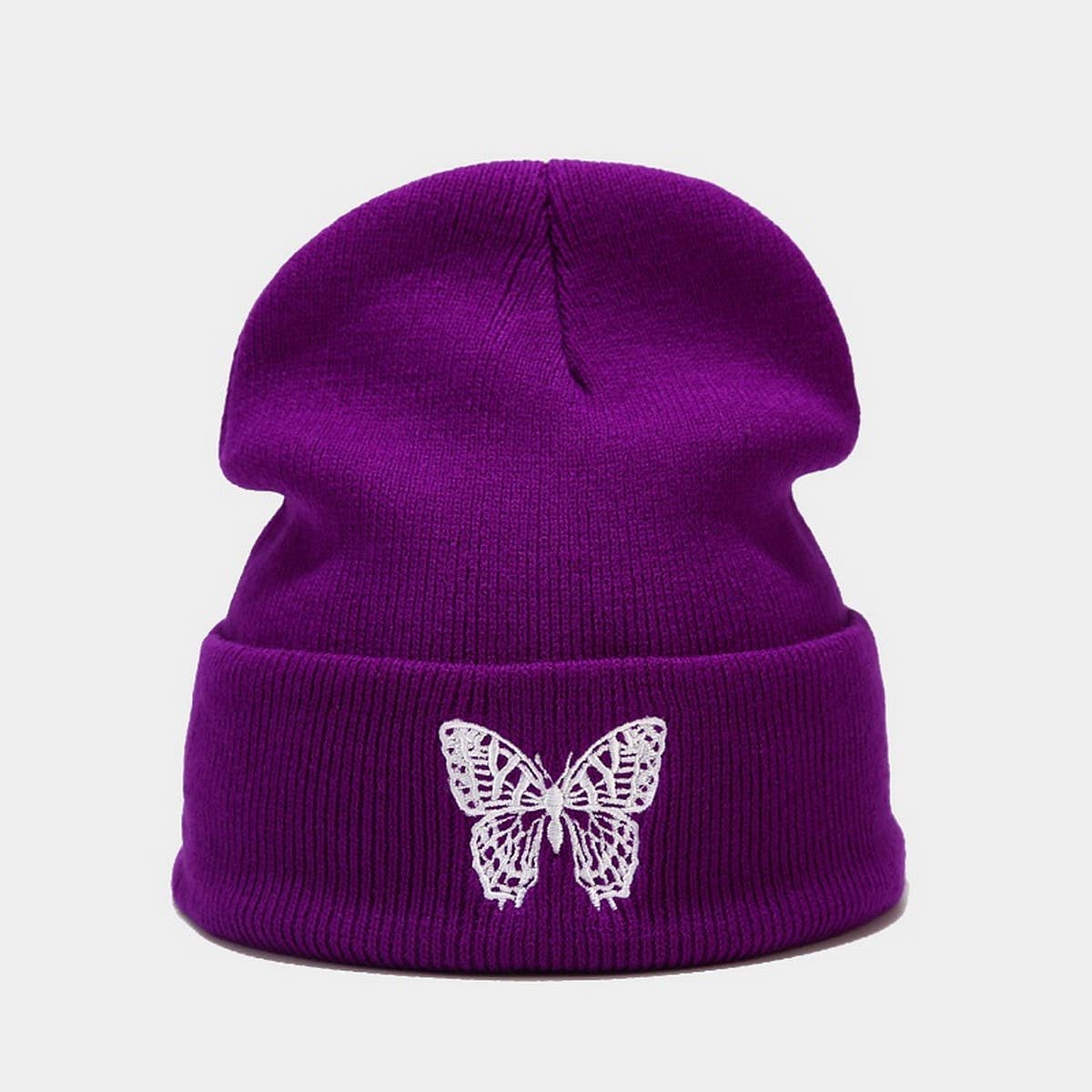 NEW STYLE BUTTERFLY EMBROIDERED KNITTED HAT_CWAH1623