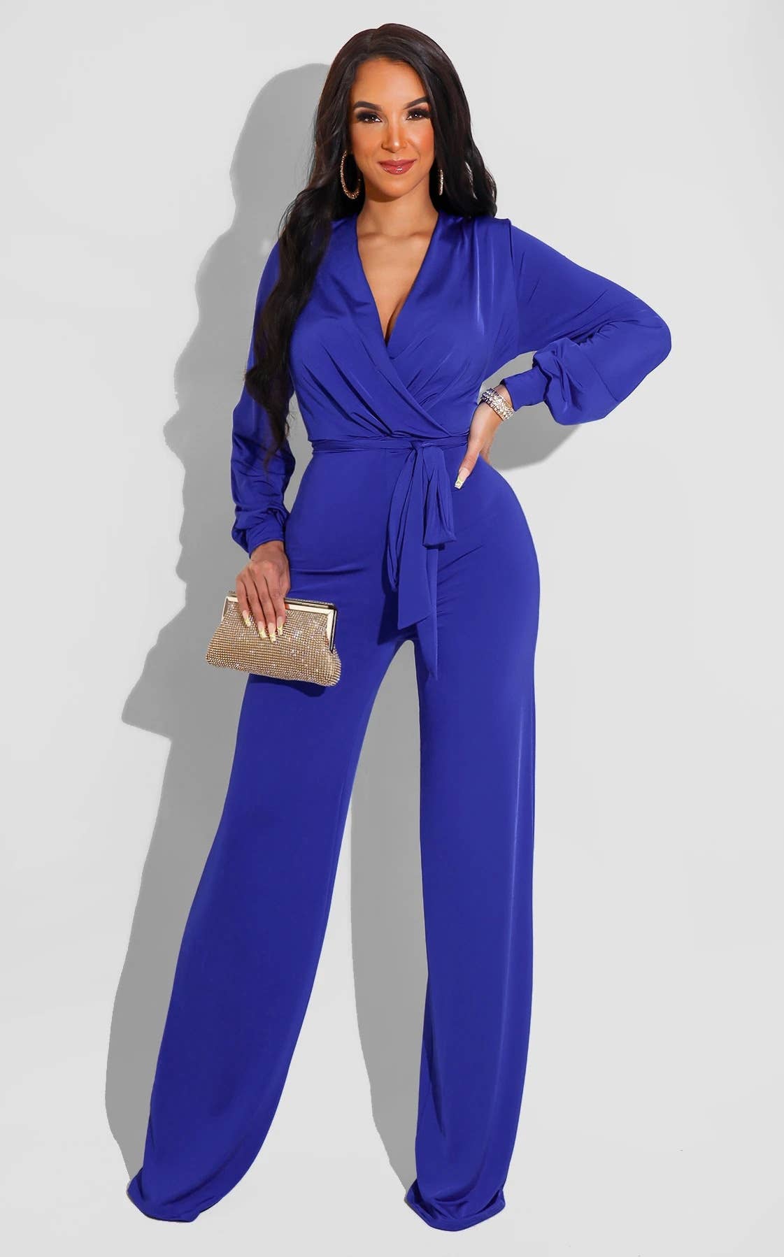 SOLID COLOR CASUAL LONG-SLEEVED KNIT ROMPER