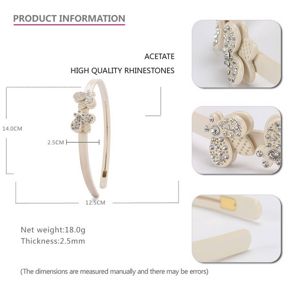 CUTE LITTLE BEE ACETATE DIAMOND HEADBAND