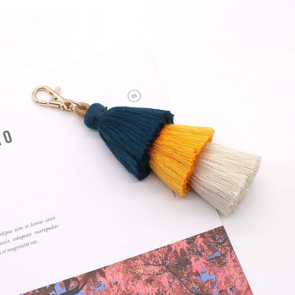 HANDMADE COTTON ROPE TASSEL KEYCHAIN