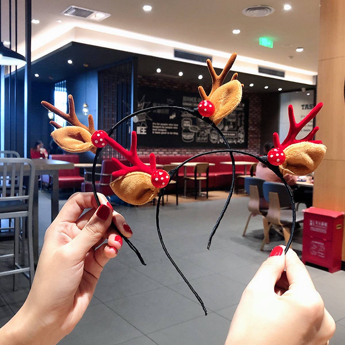 CUTE CHRISTMAS ELK HORN BELL HEADBAND HAIRPIN