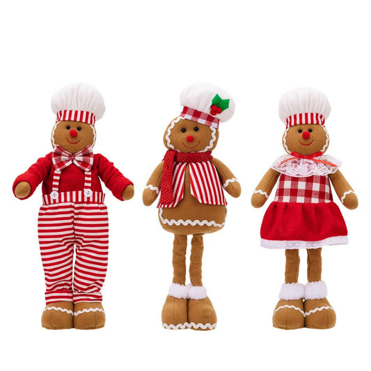 CWMM10318_STRETCH GINGERBREAD DOLL WITH CHEF HAT DECOR