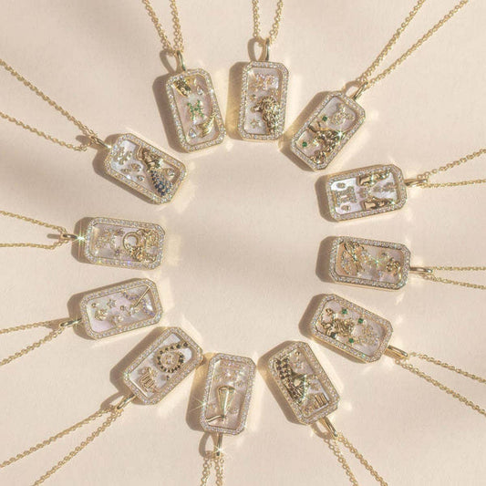 NEW CREATIVE 12 CONSTELLATIONS ZIRCON NECKLACE