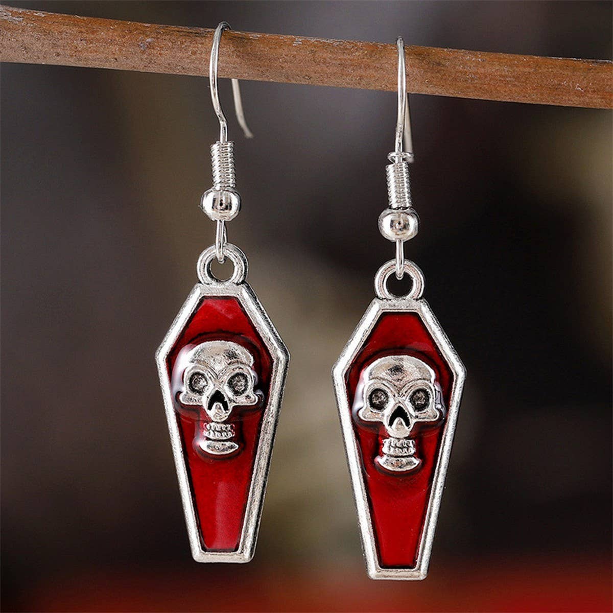 HALLOWEEN VINTAGE CROSS SKULL EARRINGS
