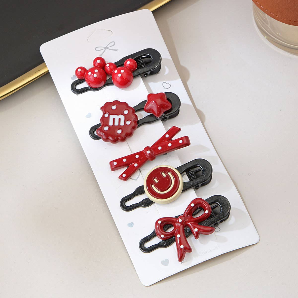Five sets of cartoon children's hairpins