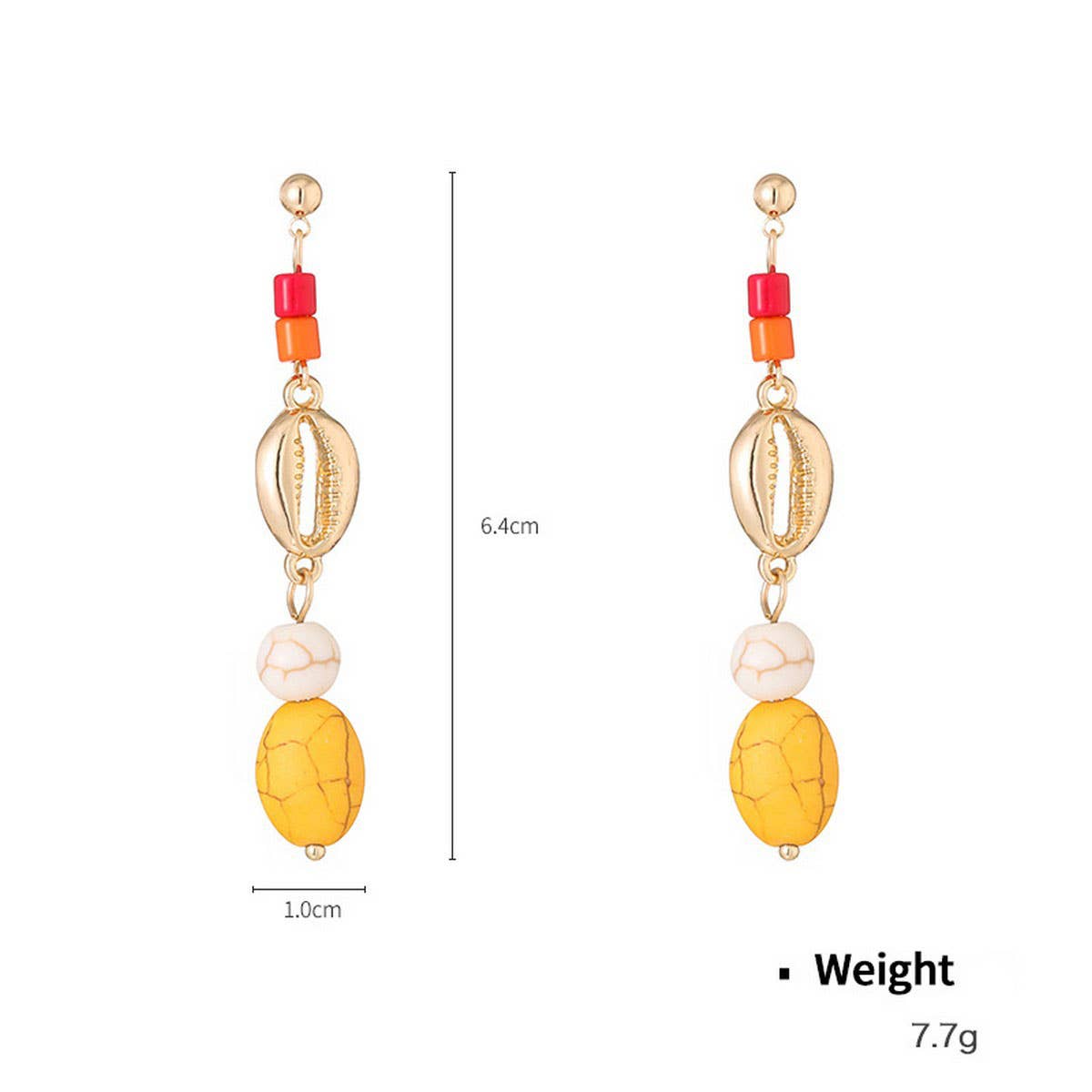 FASHION NATURAL STONE SHELL EARRINGS FOR WOMEN_CWAJE2955