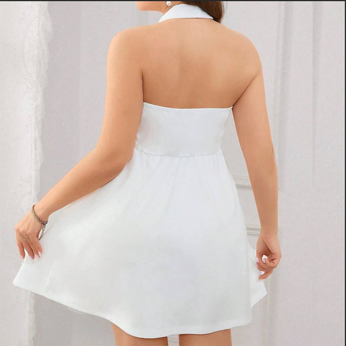 Sexy Halter Backless Mini Dress ? Sleeveless
