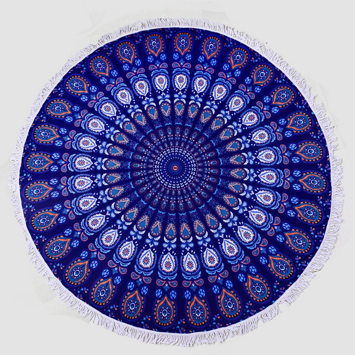 Round Microfiber Tassel Beach Towel Blanket