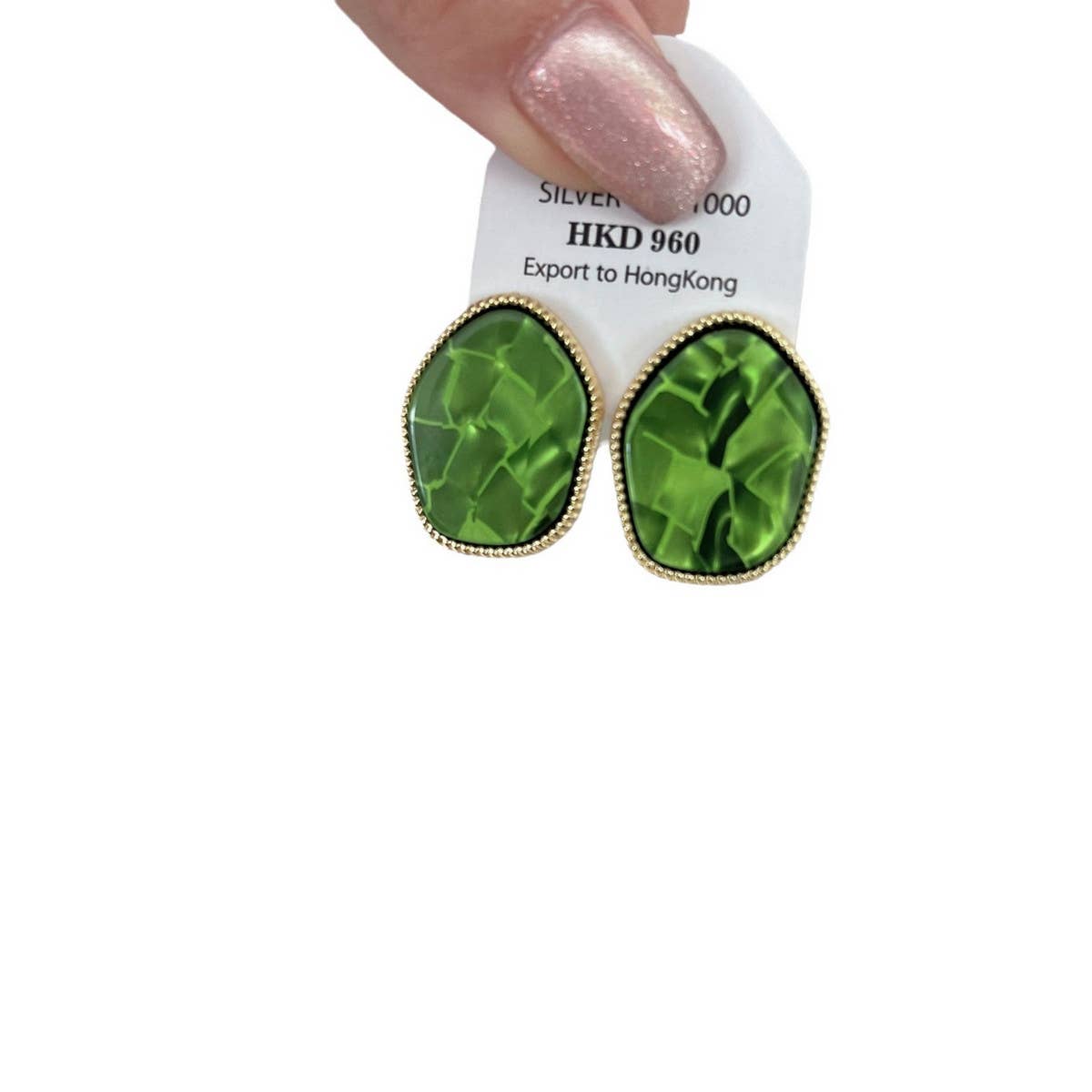 IRREGULAR ELLIPTICAL RESIN EARRINGS