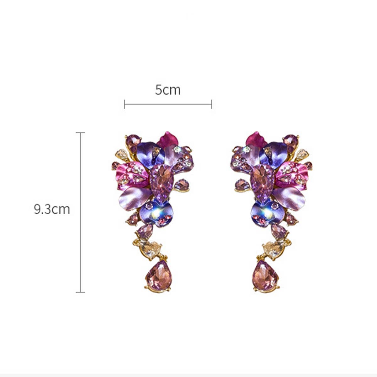 FLOWER TASSEL EXAGGERATED PERSONALITY EARRINGS
