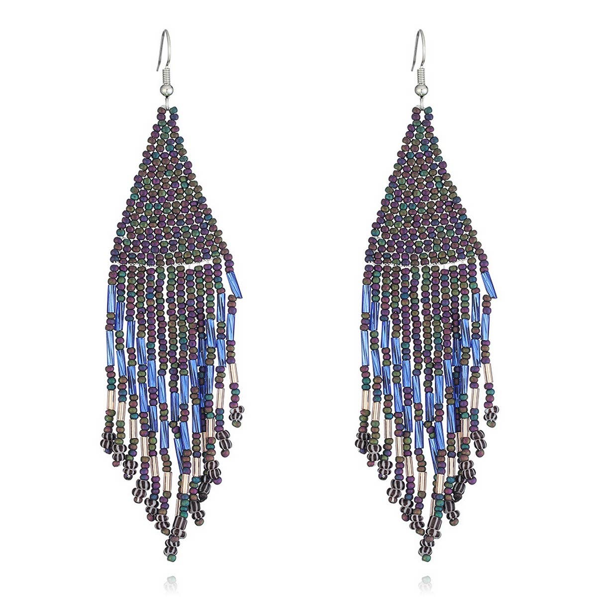 BOHEMIAN TASSELS DANGLE EARRINGS BEADED_CWAJE0754