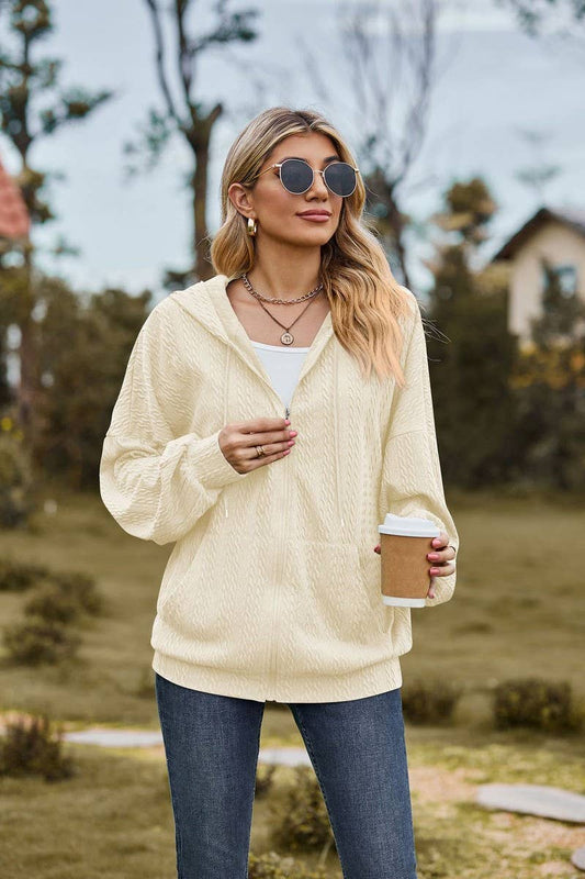 CWOCO0885_SOLID COLOR POCKET LOOSE HOODED SWEATSHIRT COAT