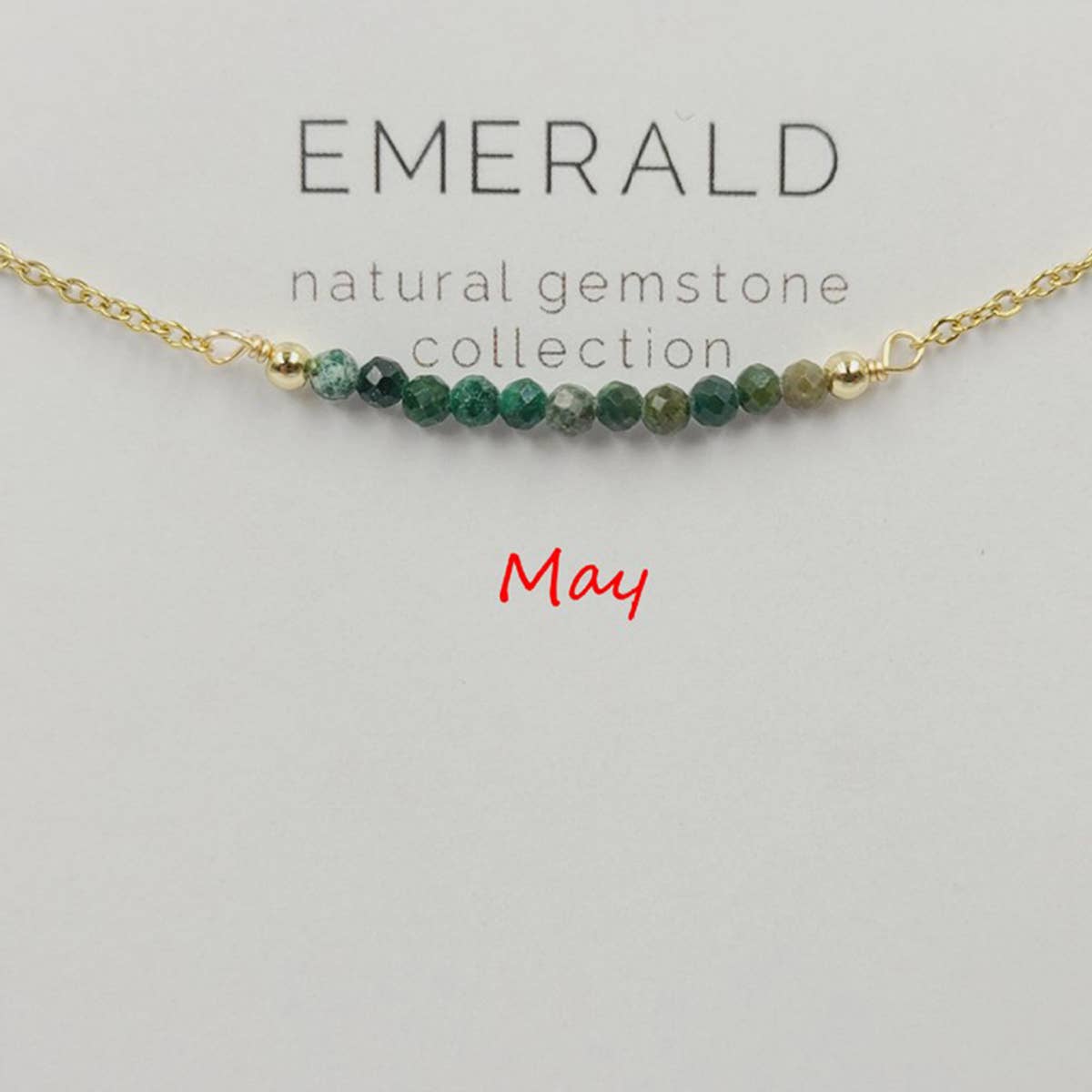 DECEMBER NECKLACE NATURAL STONE LOCK BONE CHAIN