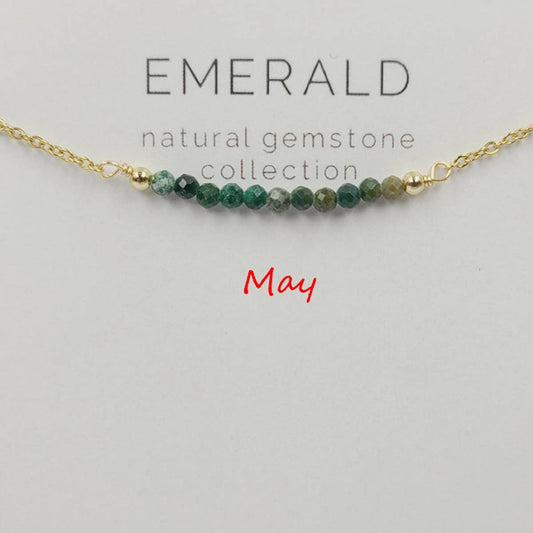 DECEMBER NECKLACE NATURAL STONE LOCK BONE CHAIN