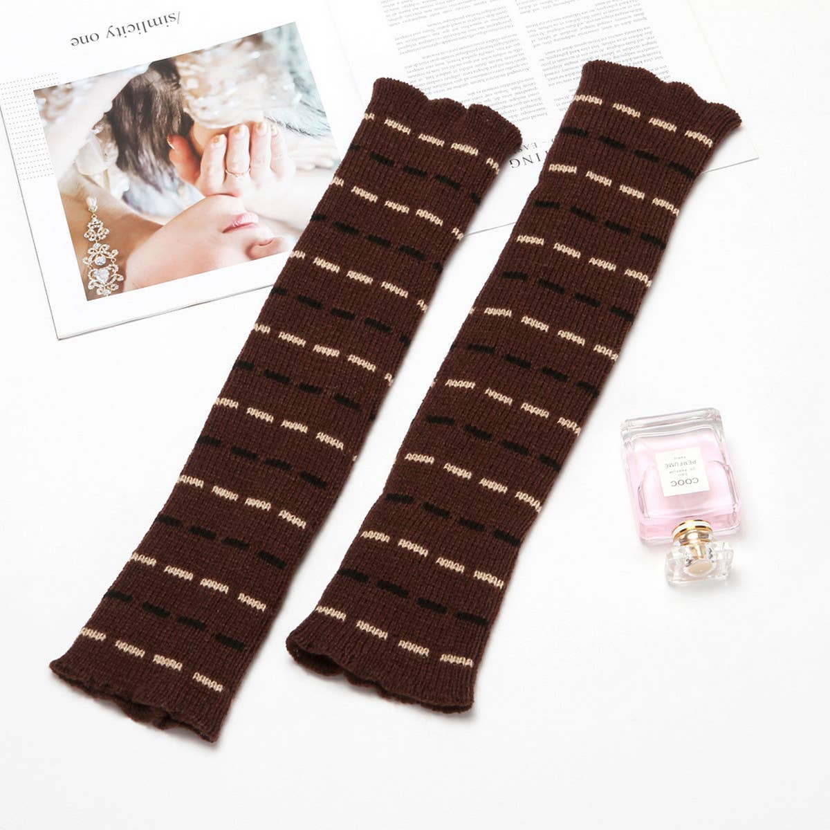 DOUBLE STRIPE WOOL KNEE SOCKS