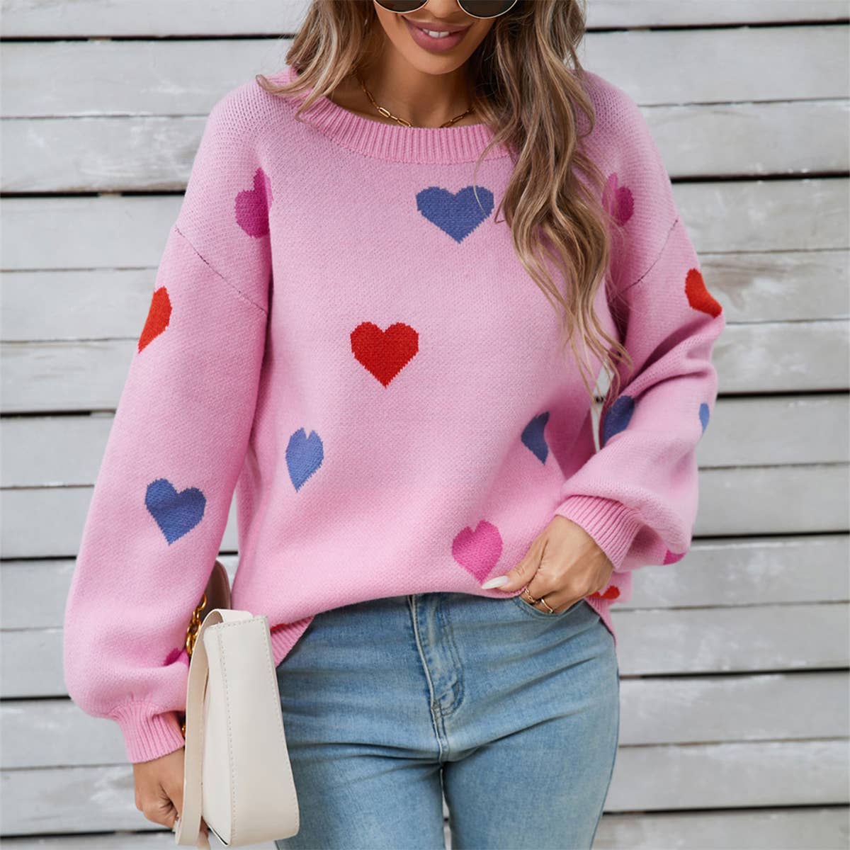 VALENTINE'S DAY CREW NECK PULLOVER SWEATER