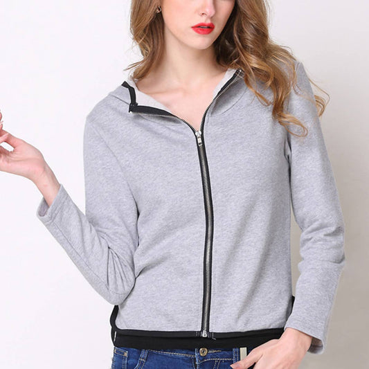 BASIC HOODED SHORT ZIPPER HOODIE