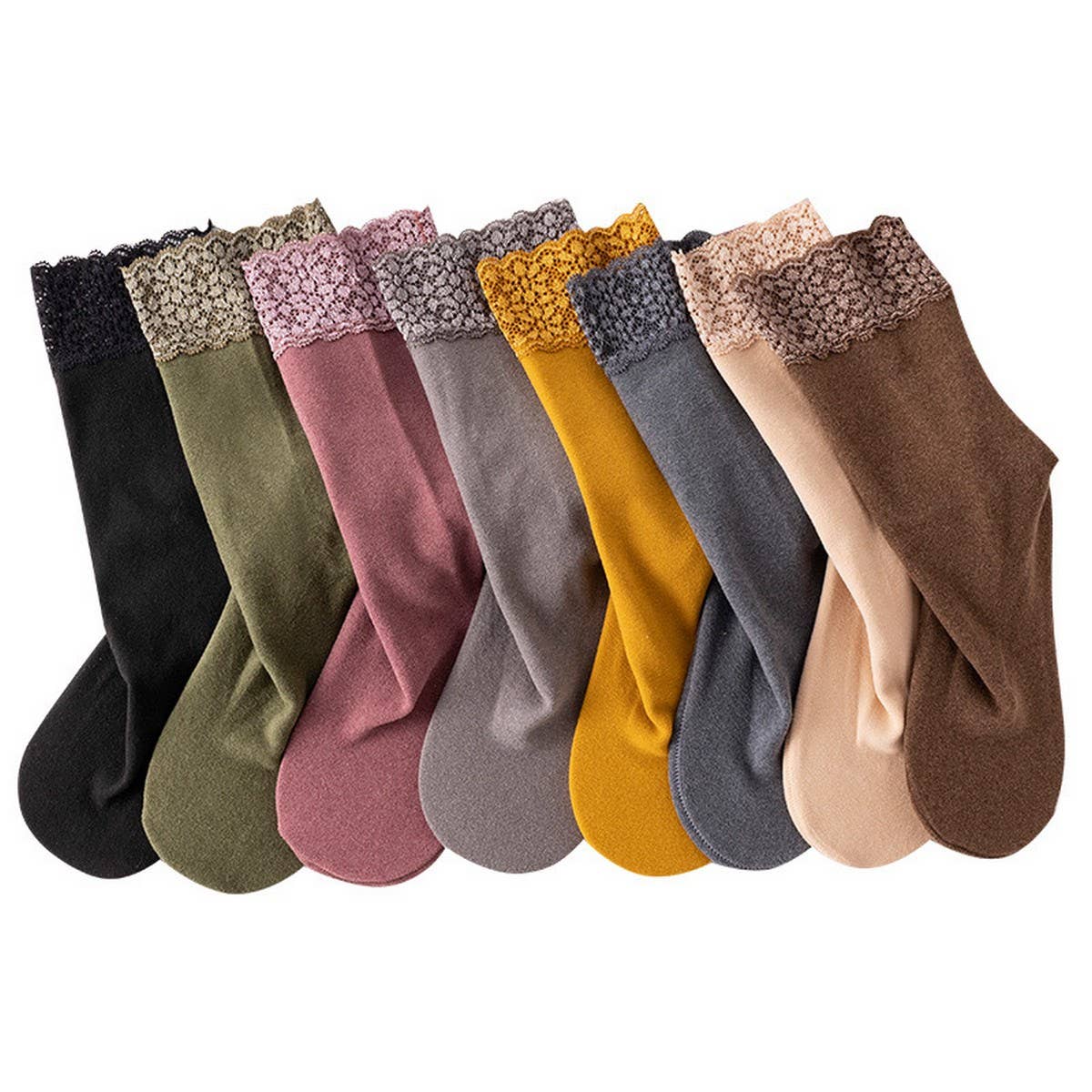 AUTUMN AND WINTER LACE SLEEPING SOCKS_CWMS0996