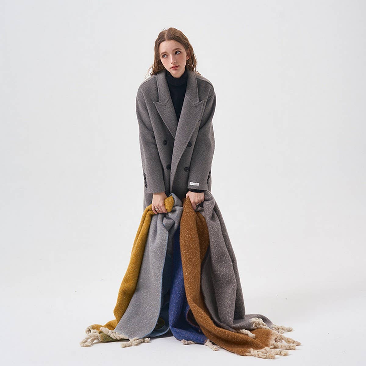 Handcrafted Tassel Double-Sided Scarf for Winter