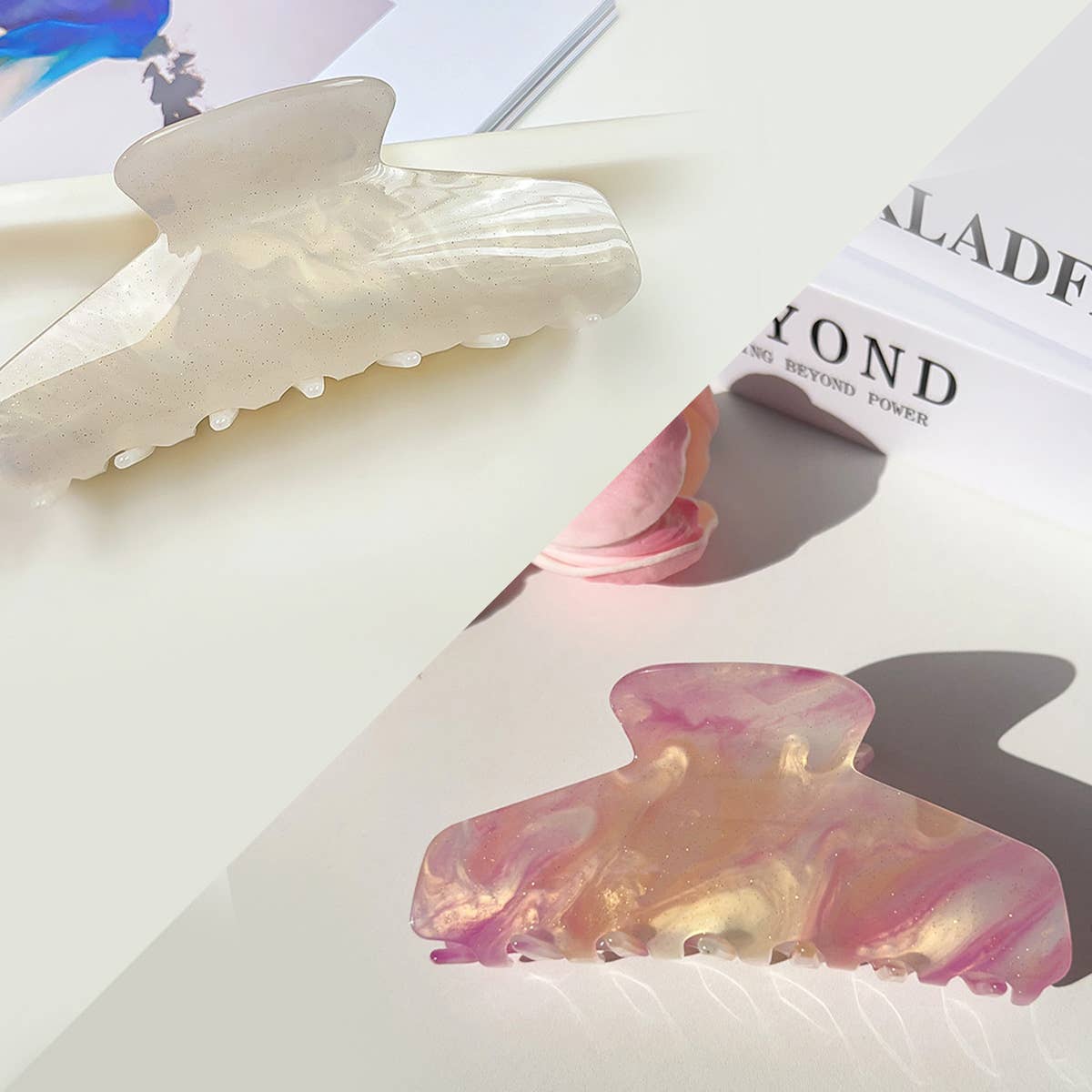 Sweet elegant color-changing acrylic shark clip