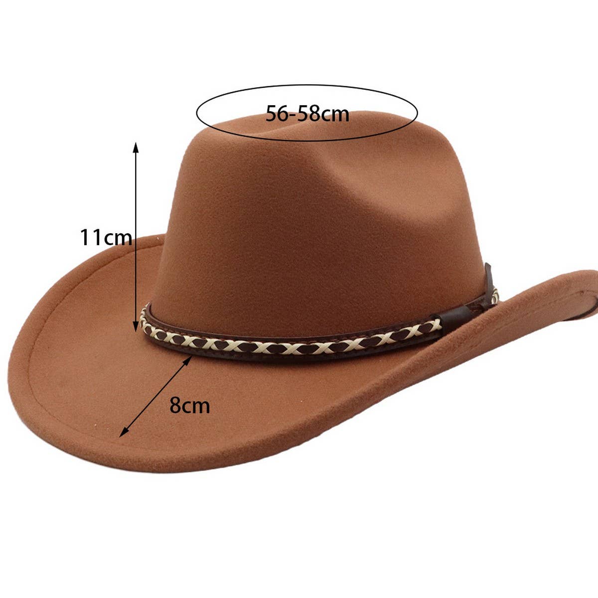 Men & Women Ethnic Wool Fedora Jazz Cowboy Hat_CWAH04415