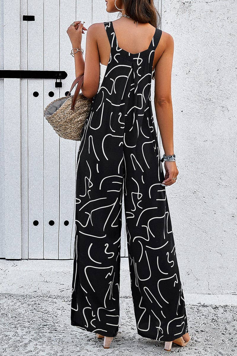 TEMPERAMENT ELEGANT PRINTING JUMPSUIT_CWSJS0326