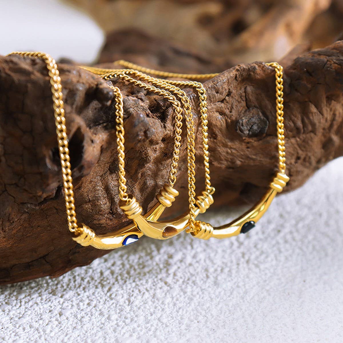 RETRO GOLD TITANIUM STEEL NECKLACE_CWAJE1077