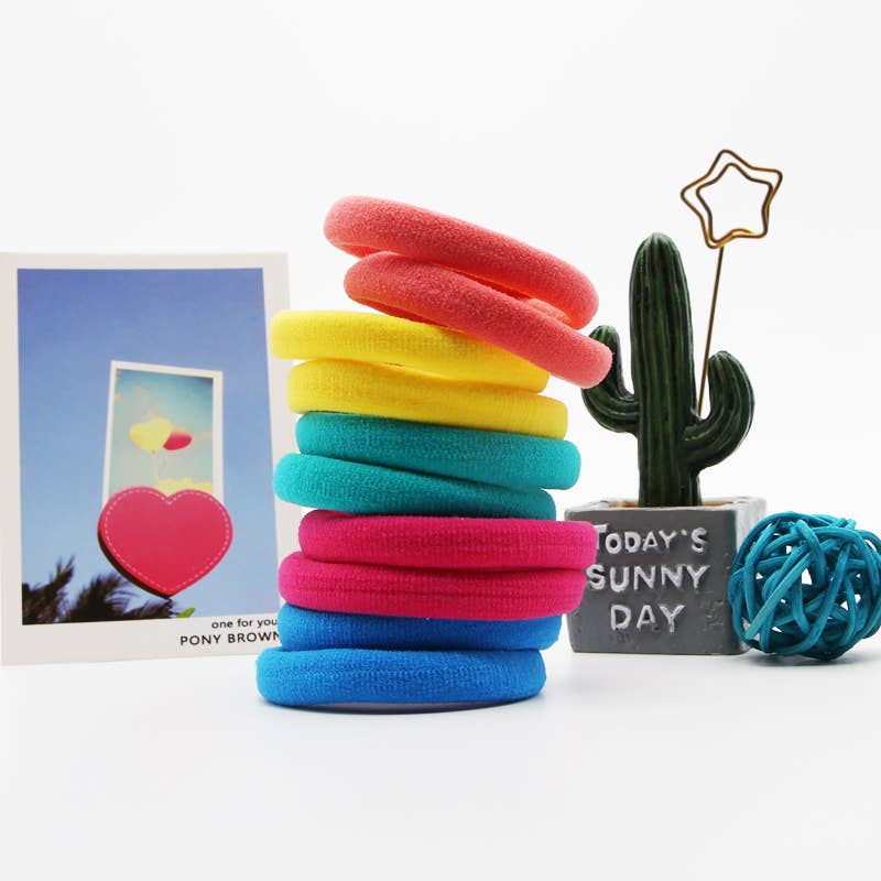 10PCS THICK SEAMLESS HAIR BANDS SCRUNCHIES_CWAHA0133