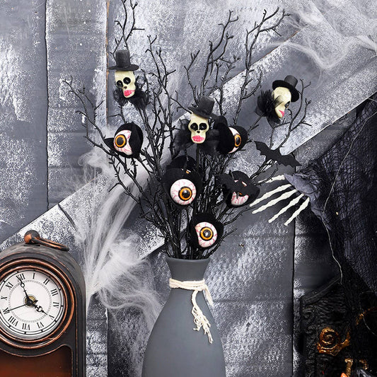 Creative Skull Eye Floral Pick Halloween Decor_CWMM9905