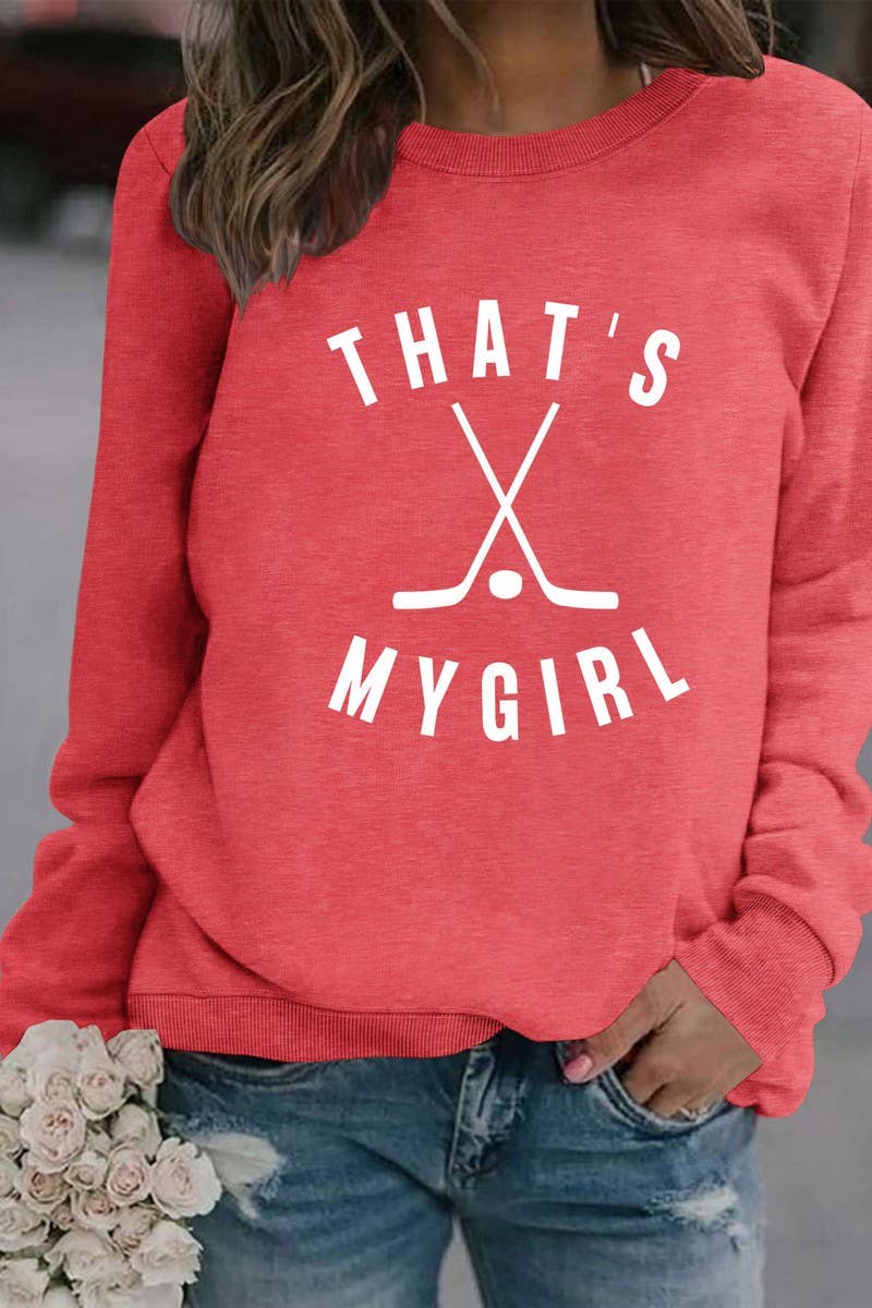 WOMEN HOCKEY GAME DAY PRINTING LONG SLEEVE TOP_CWTSTL0454