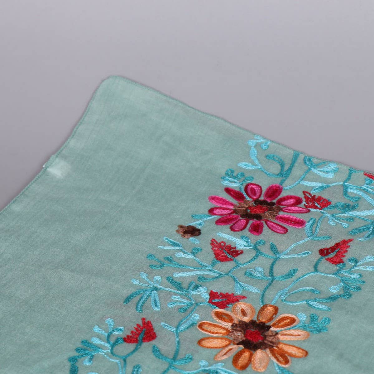 EMBROIDERED COTTON SCARF LONG VEIL SHAWL