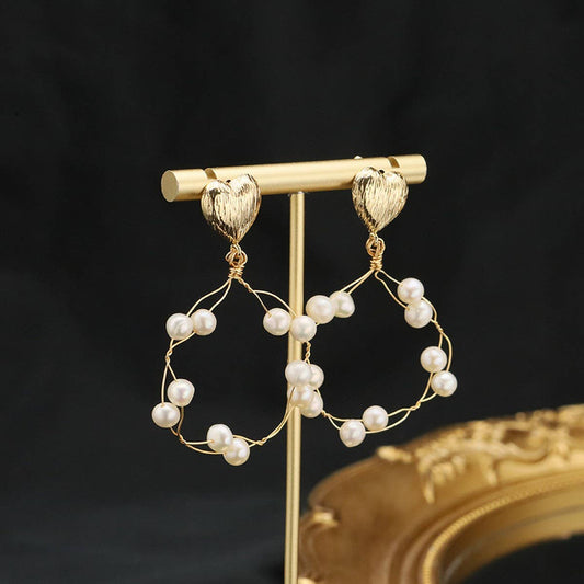 NEW SIMPLE HIGH-END NATURAL PEARL EARRINGS