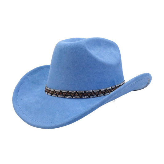 Men & Women Suede Cowboy Fedora Ethnic Design_CWAH04420