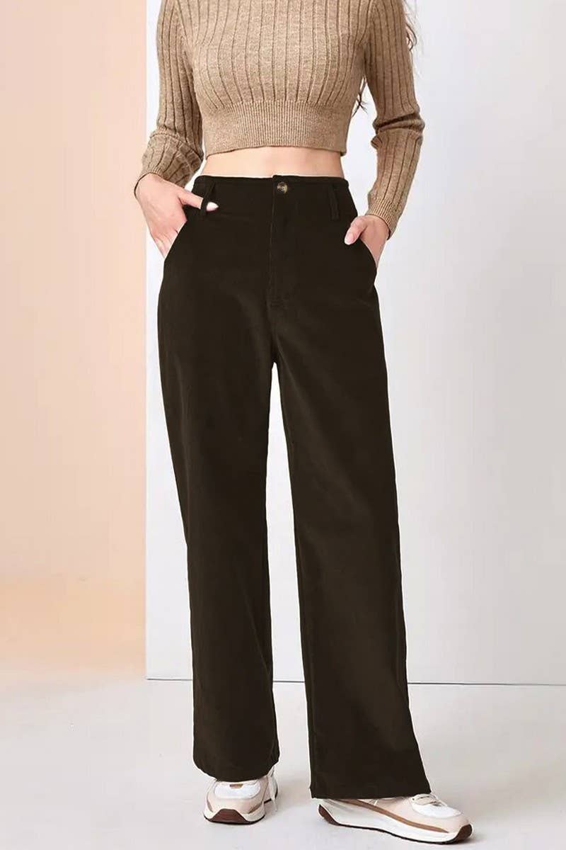 CWBLP1857_SOLID COLOR HIGH WAIST CASUAL STRAIGHT PANTS