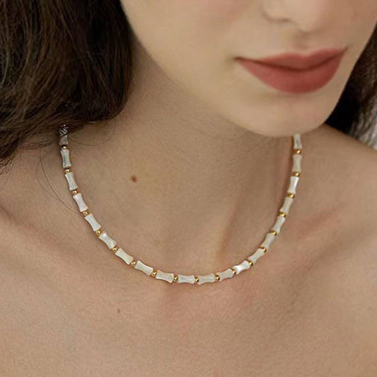 High-end natural bamboo joint necklace
