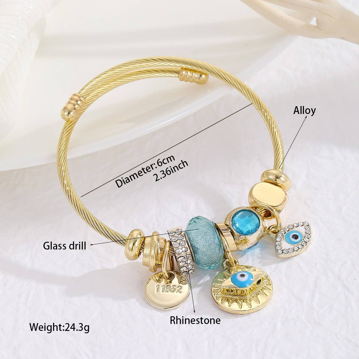 DIY Rhinestone Charm BFF Bracelet in Steel