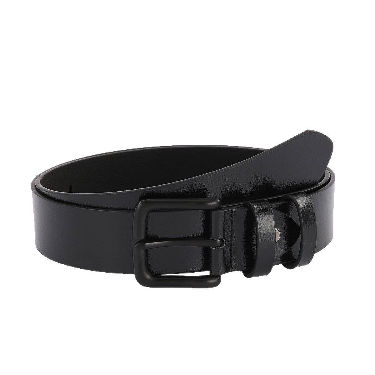 New Unisex Black Seamless Zinc Pin Buckle Belt_CWABE1248