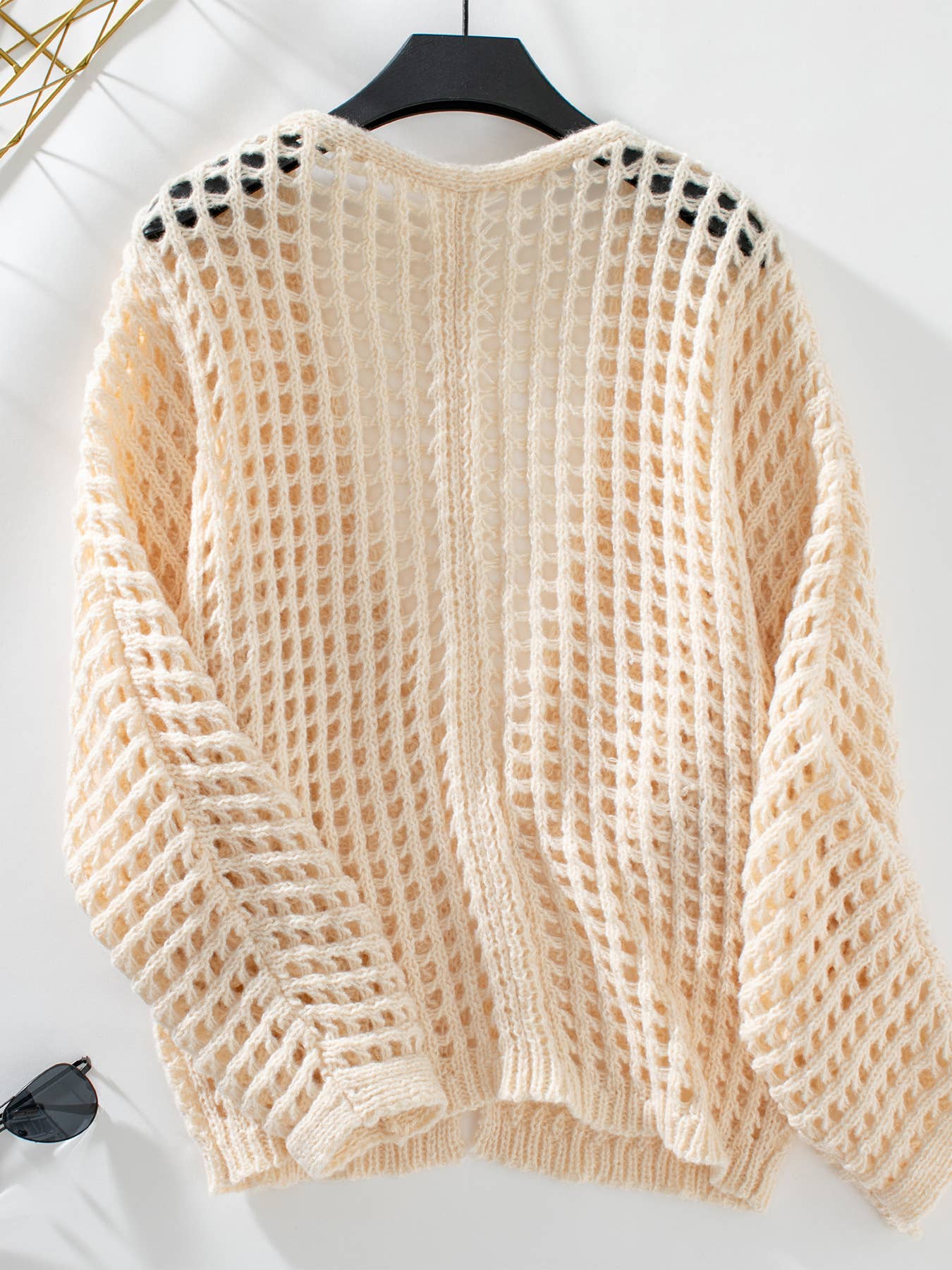 HOLLOWED-OUT LONG-SLEEVED SWEATER JACKET