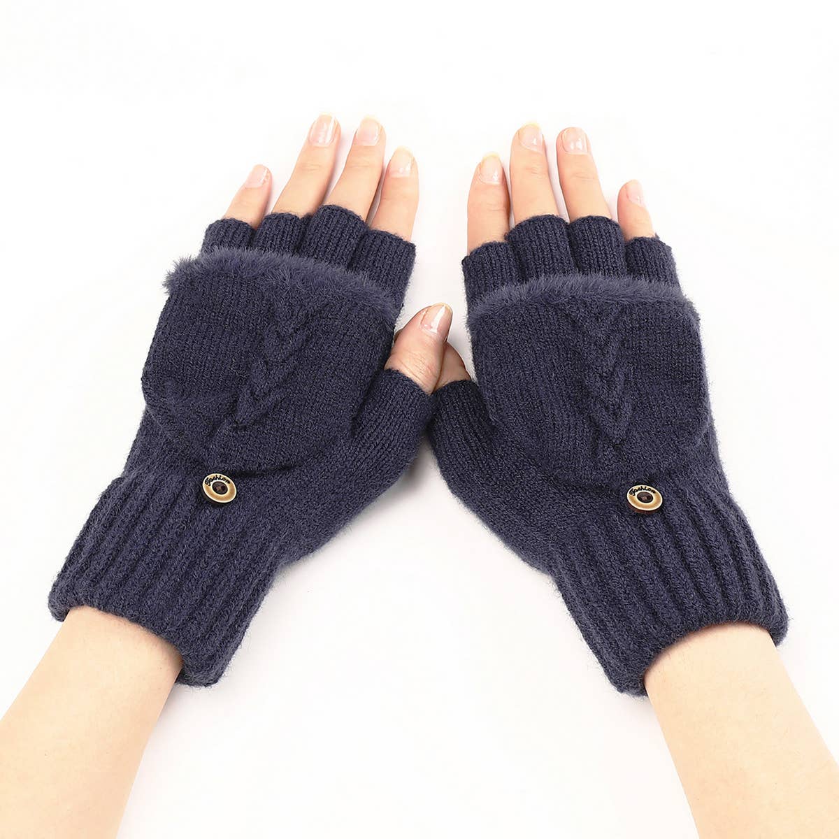 FLAP RAW EDGE AUTUMN SHORT GLOVES_CWAG0099
