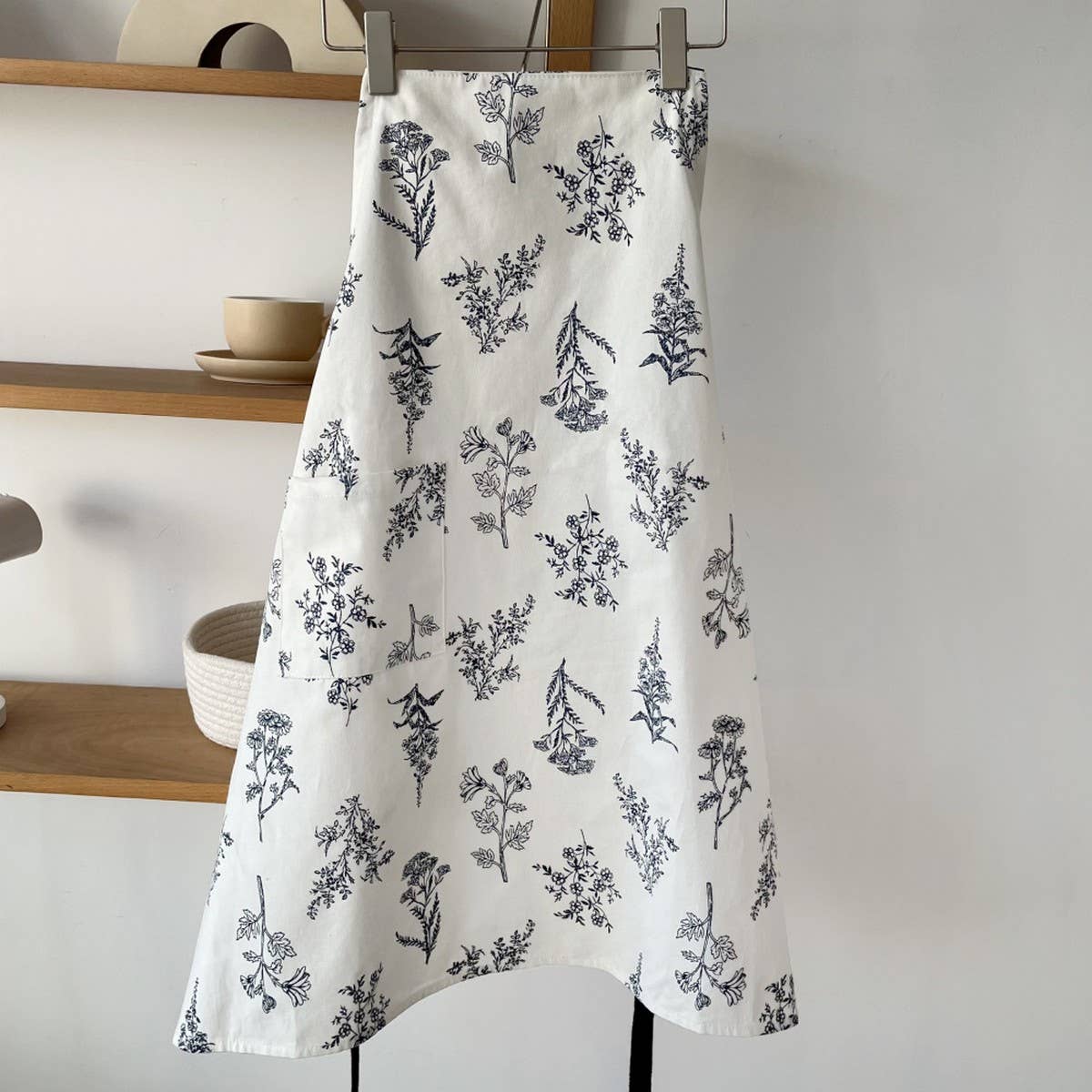 PURE COTTON CANVAS DRAWSTRING APRON_CWMM5809