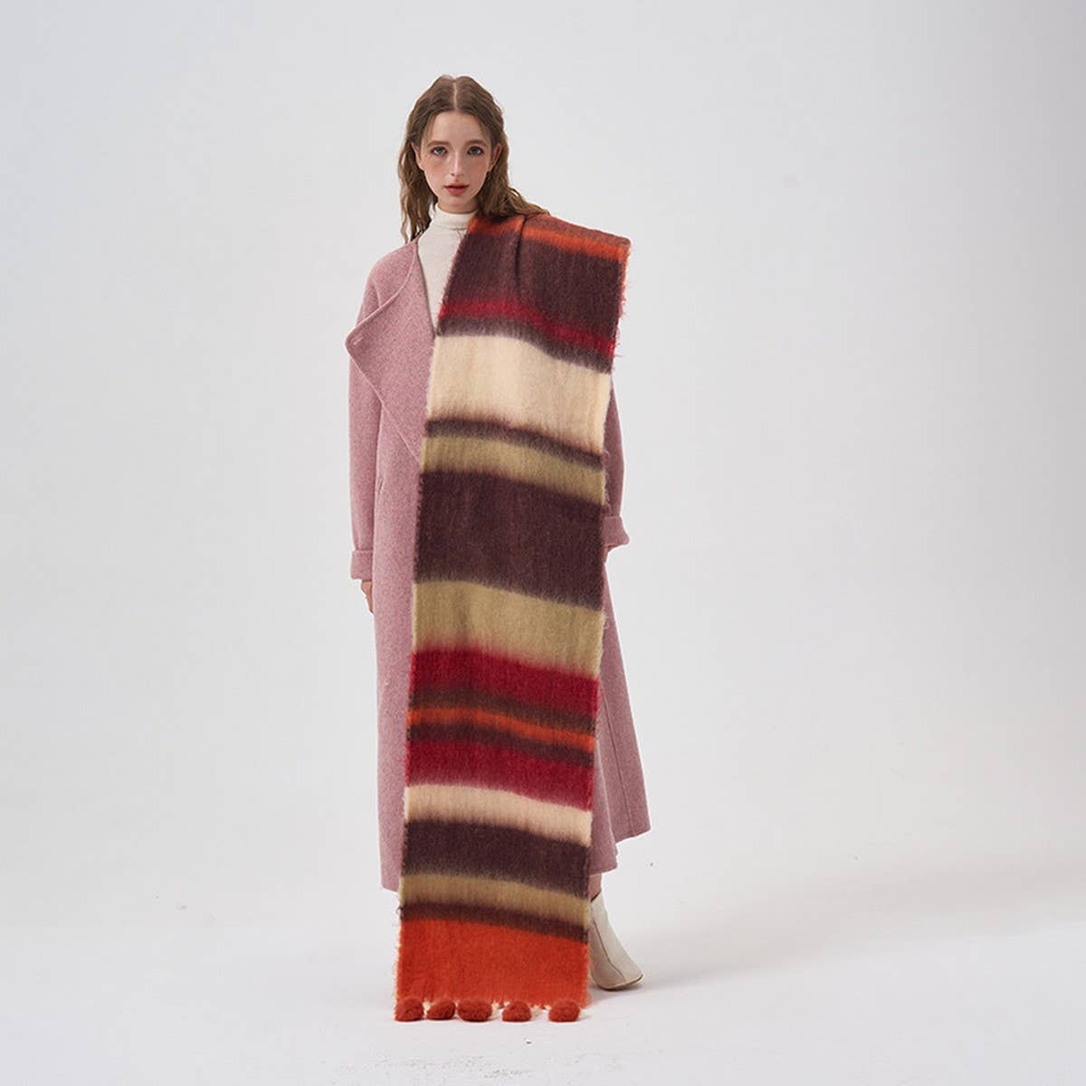 Colorblock Stripe Scarf ? Faux Cashmere Wrap