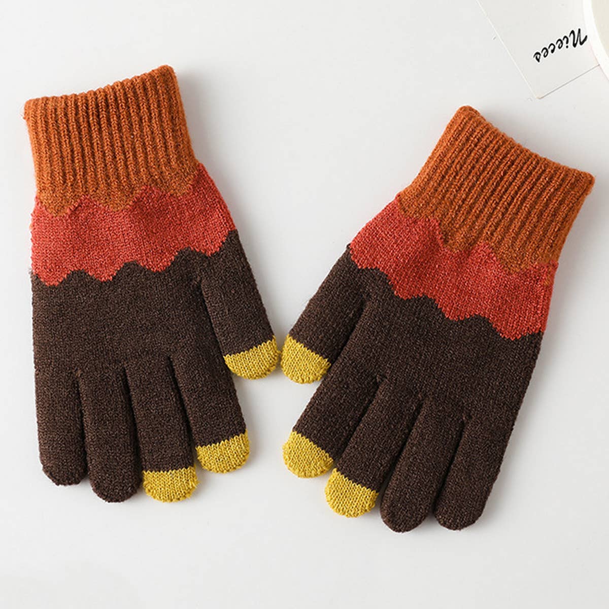 COMFORTABLE CONTRAST WARM KNITTED GLOVES_CWAG0031