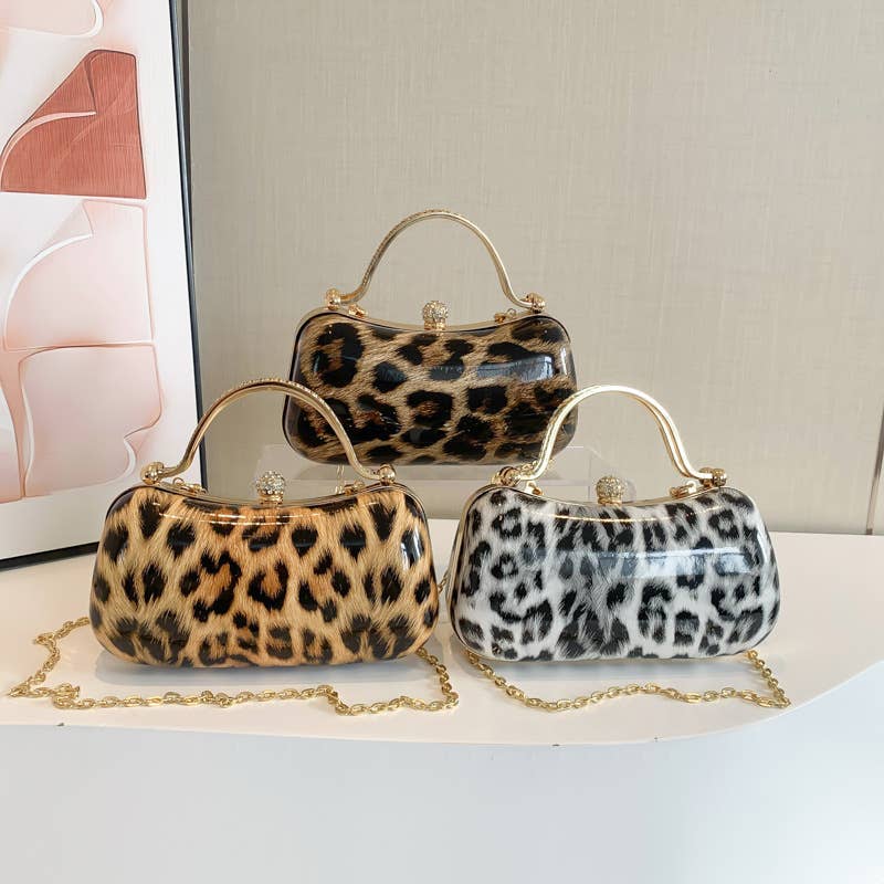Leopard print fashionable single-shoulder bag