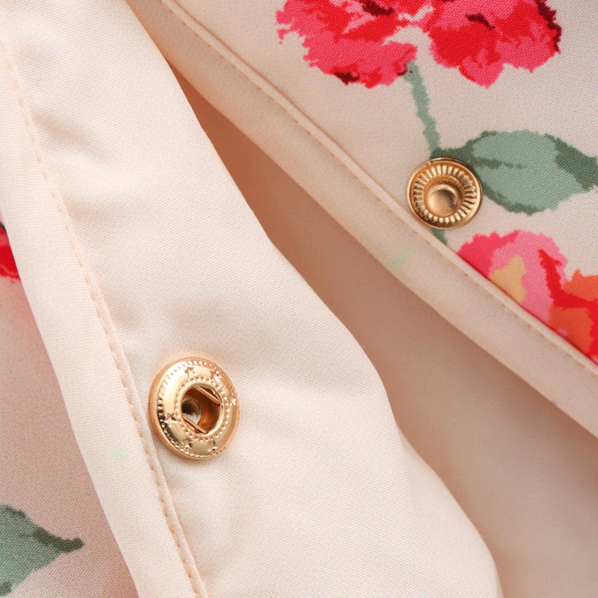 FLORAL PRINT V-NECK LOOSE CARDIGAN QUILTED JACKET