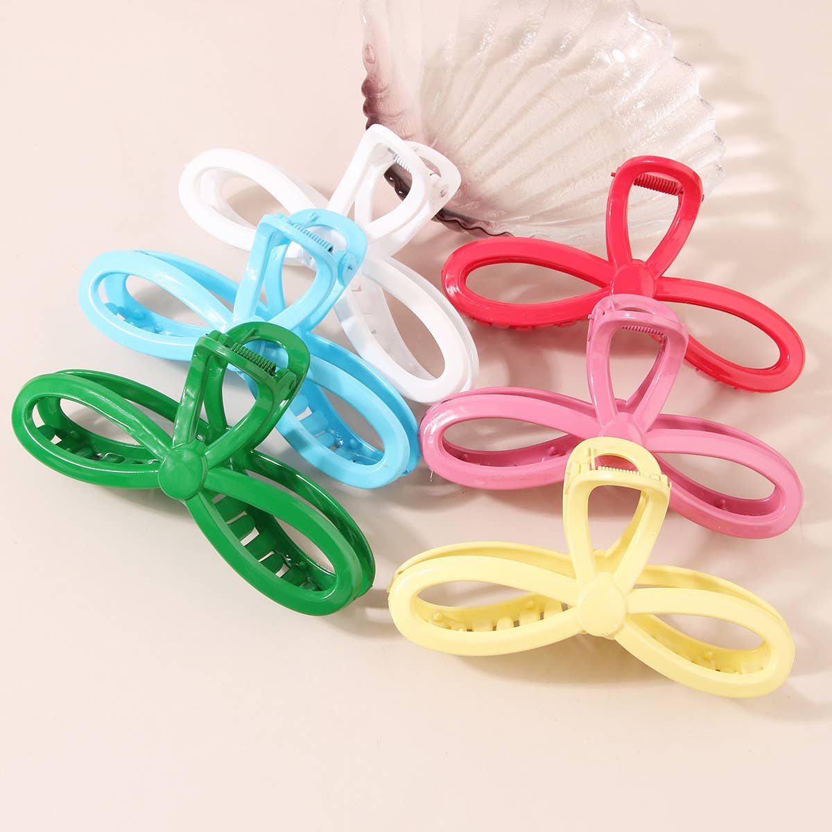 5.12" Glossy Resin Bow Hair Claw Clips for Women_CWAHA0486