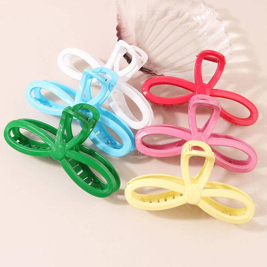 5.12" Glossy Resin Bow Hair Claw Clips for Women_CWAHA0486