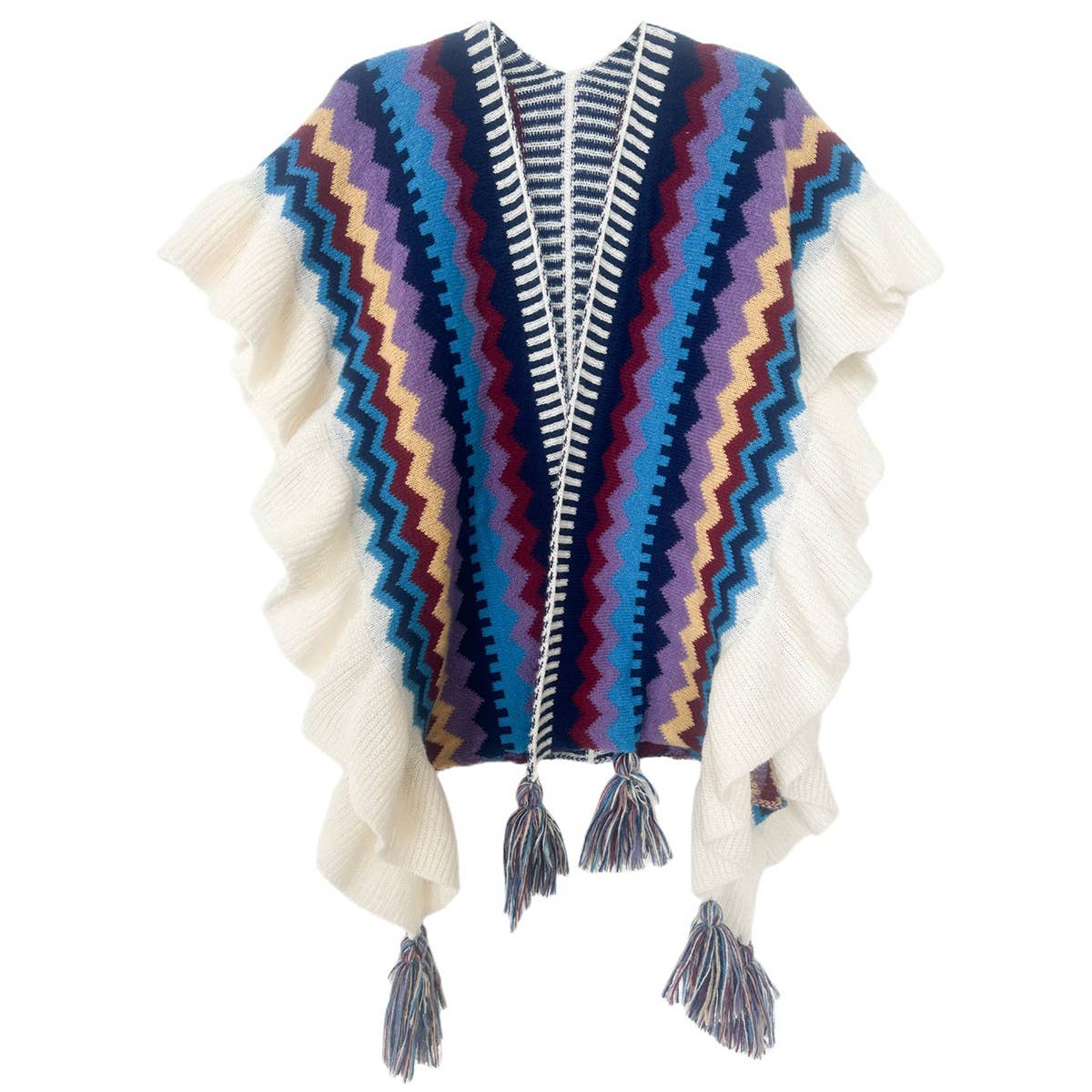 Knit Cape Shawl - Travel Wrap for Fall & Winter