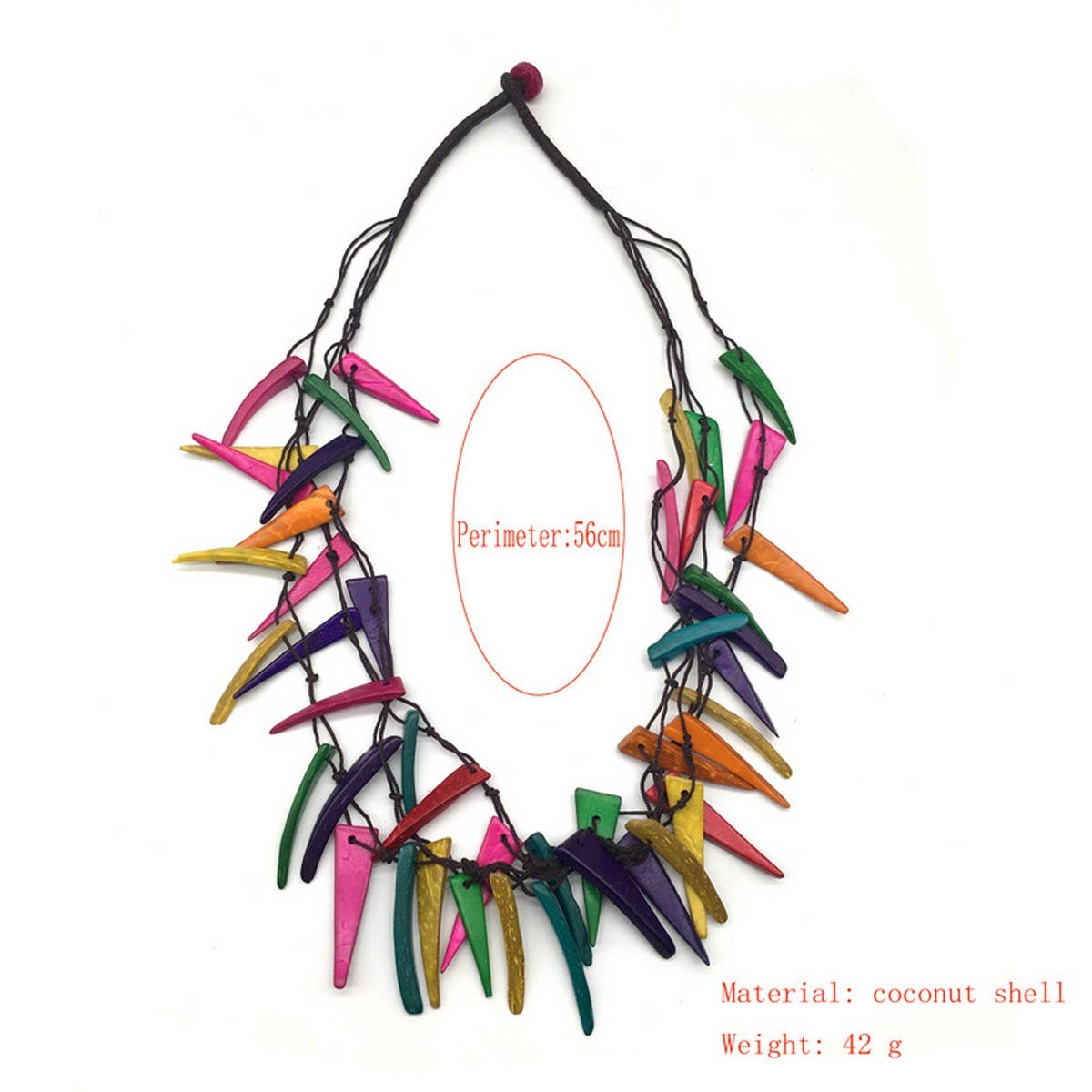 BOHEMIAN COLORFUL COCONUT SHELL BRAIDED NECKLACE_CWMM4844