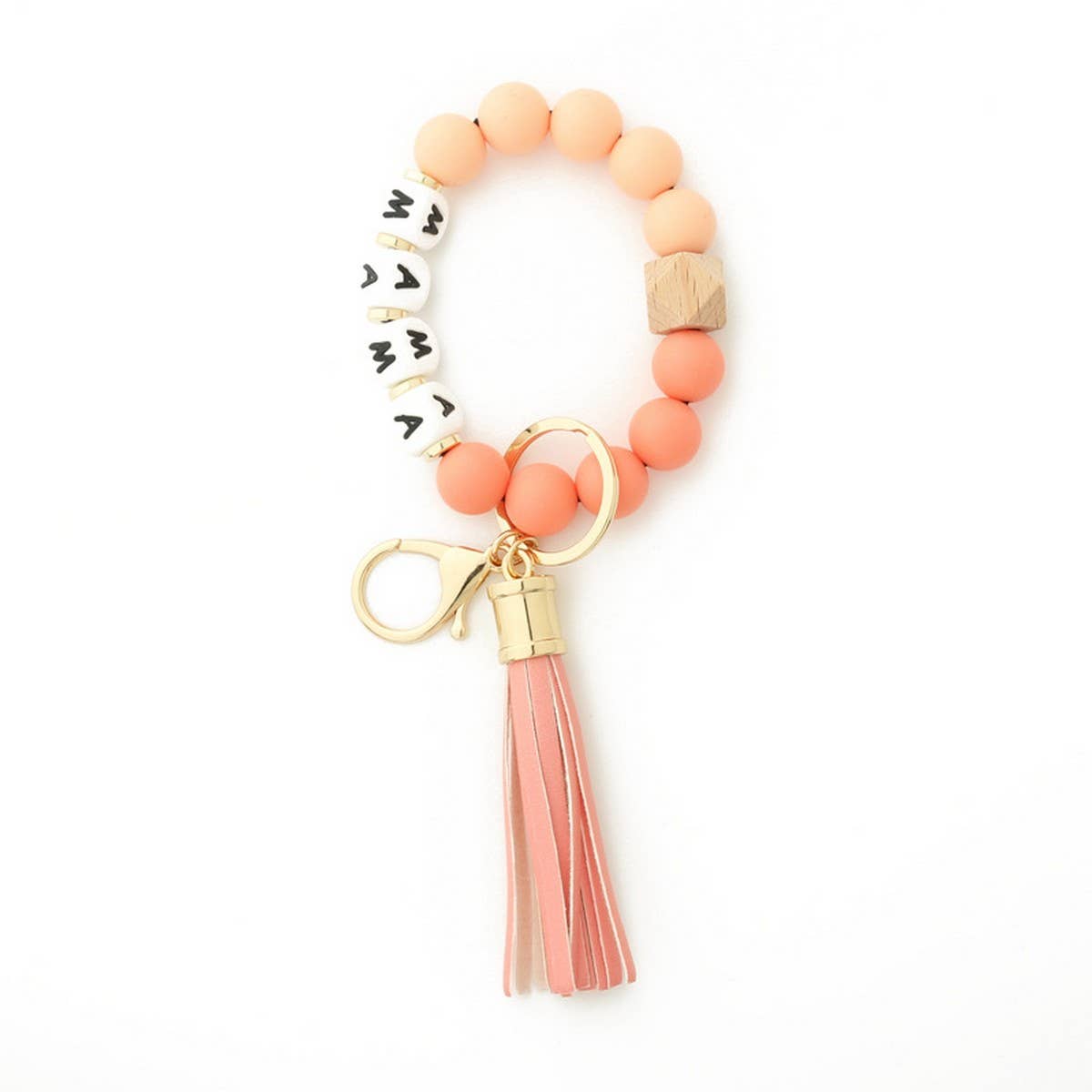 Silicone Bead Bracelet Keychain for Women