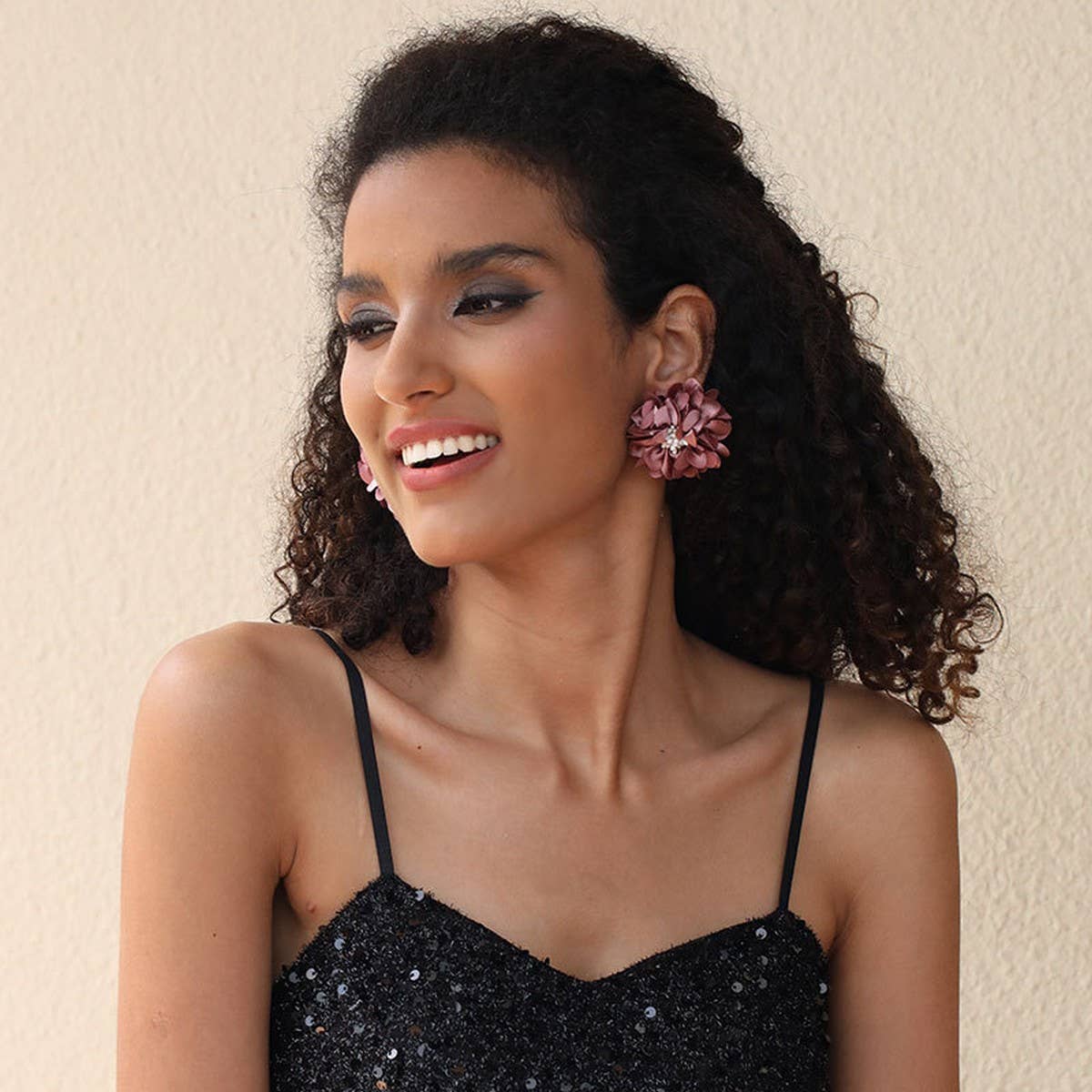 Handmade Fabric Flower Stud Earrings ? Minimalist